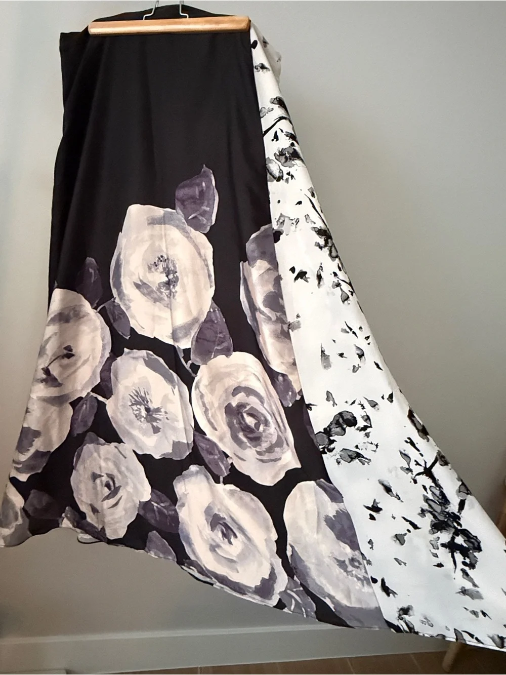 RACHEL Rachel Roy Black and White Floral Curtain Panel